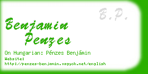 benjamin penzes business card